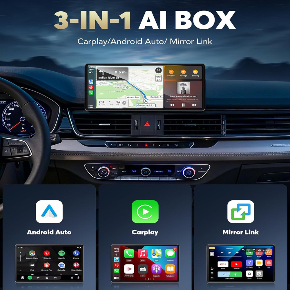Al012 Car Wired to Wireless Three-in-One AIBOX Cross-Border New CarPlay Smart Interconnection Portable Box