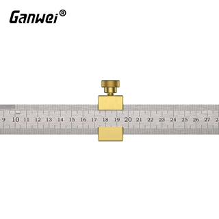 钢尺定位块木工划线定位器固定块直尺挡块黄铜材质限位块