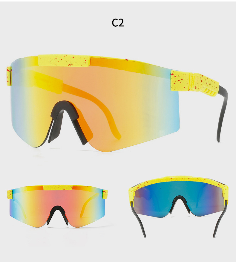 90g Weight Half Frame Glasses Structure Sunglasses Classification Tac, UV400 Protection Lens Material Biker Glasses Style Travel, Fishing Occasion All Seasons Season Unisex Gender Grey, Black Color Exaggerated Punk Streetwear Color Block Tac UV400 Protection Biker Half Frame Sports Sunglasses 7