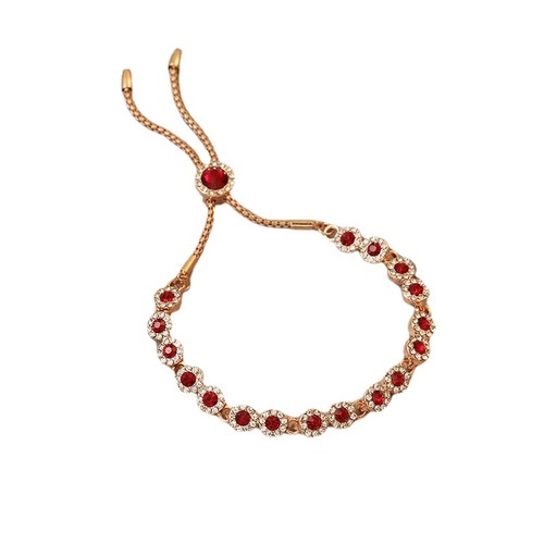 Diamond-encrusted Red Heart Bracelet for Girls, Sister-in-law Bracelet, Korean Style Fashion, Elegant and Luxurious, Pull-out Adjustable Bracelet