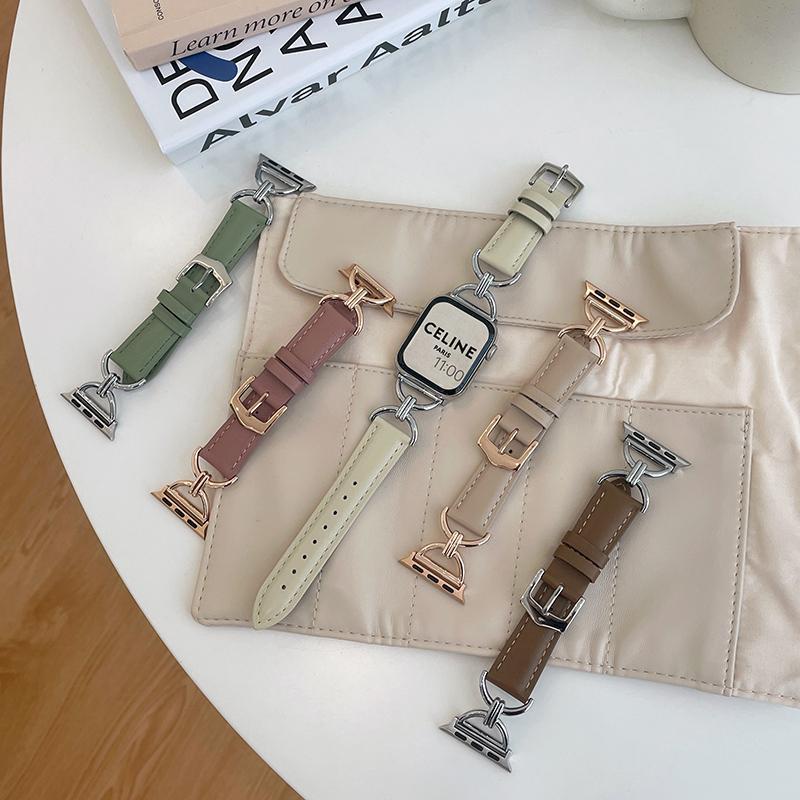 Autumn and winter New suitable for Apple applewatch8 watch women's leather iwatch7654321SE wristband