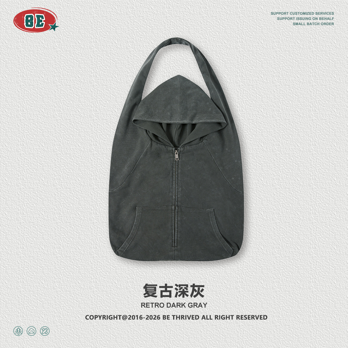 Bolsa de mochila retro gris oscuro