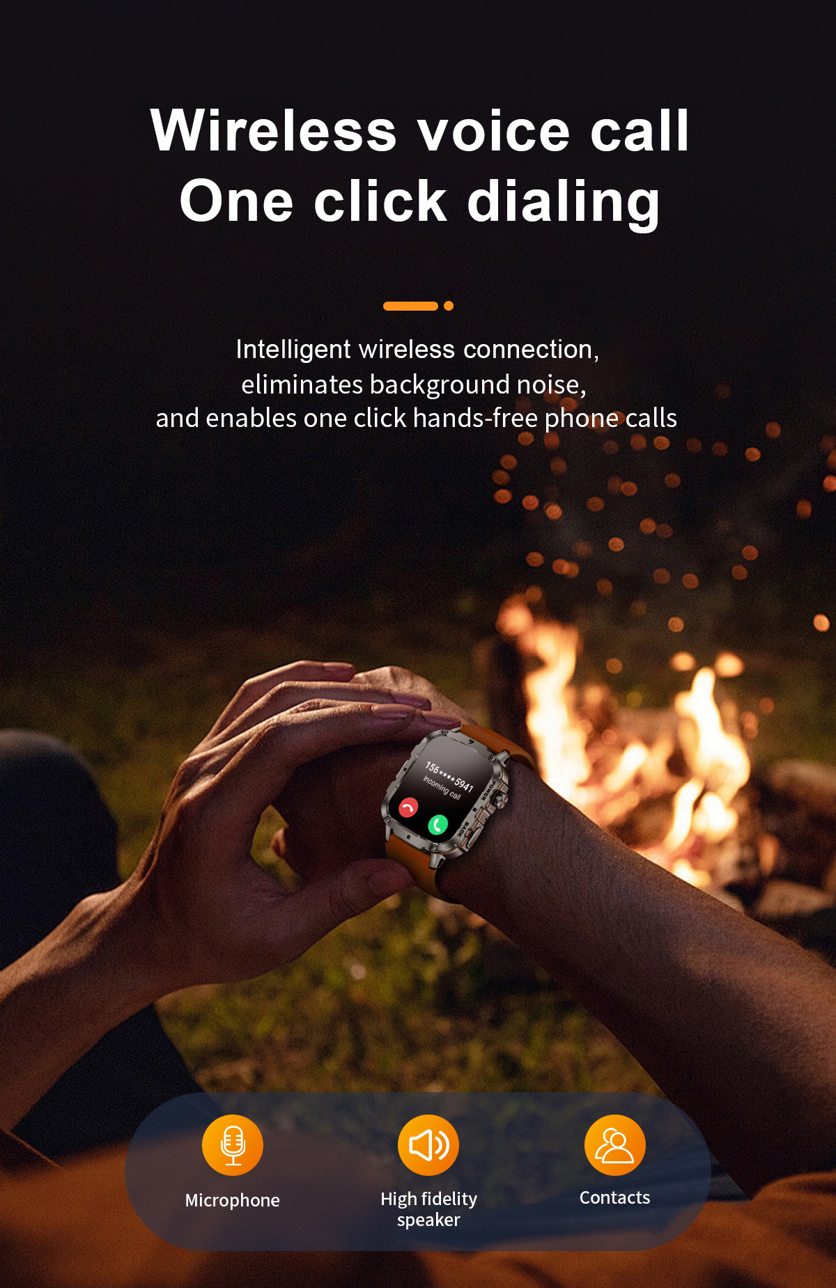 Men's Bluetooth Smartwatch With Heart Rate And Blood Oxygen Monitoring Multi Sports Watch Waterproof Fitness Tracker Touchscreen Watch_voghion.com
