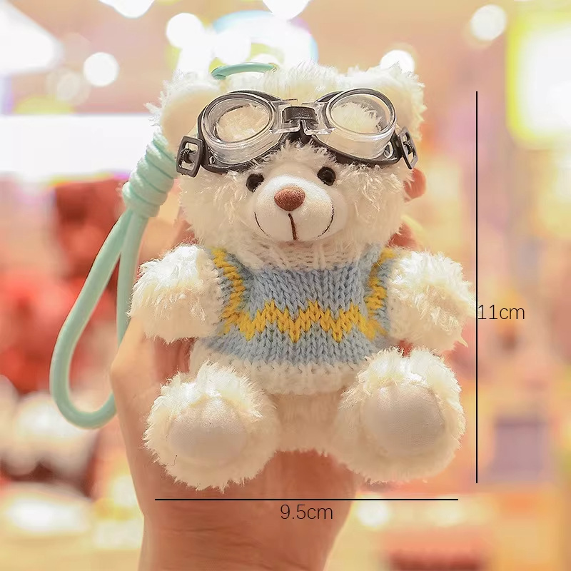 Juguetes de peluche trajes suéter osos colgante llavero adorable Teddy Bear bolso colgante pequeño regalo
