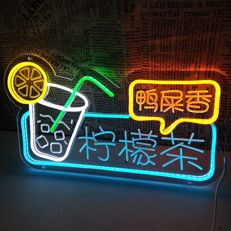 Lámpara de neón personalizada lámpara led cartel letras red fondo pared letrero decoración de mercado nocturno
