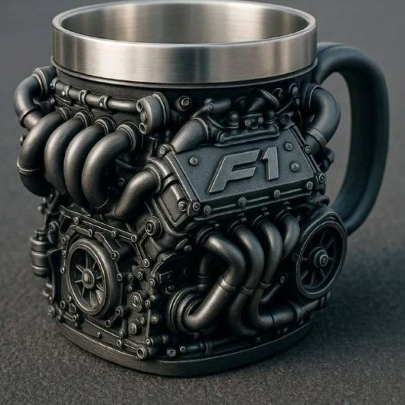 クロスボーダー製品 V12 エンジン樹脂ライナーマグシンプルなパーソナライズされたメカニカルエンジンパンクステンレス鋼カップ|undefined