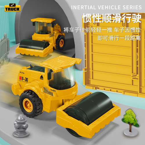 Children's engineering vehicle toy car set excavator mixer truck digging crane large three or four year old car boy