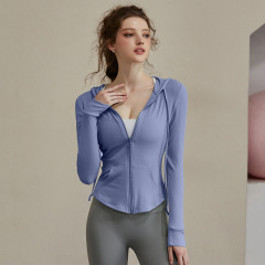 新款瑜伽服女秋運動上衣女修身顯瘦速干長袖休閒外套連帽健身衣服