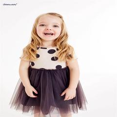 littlebuddy夏季歐美風網紗童裙 兒童公主裙 連衣裙一件代發