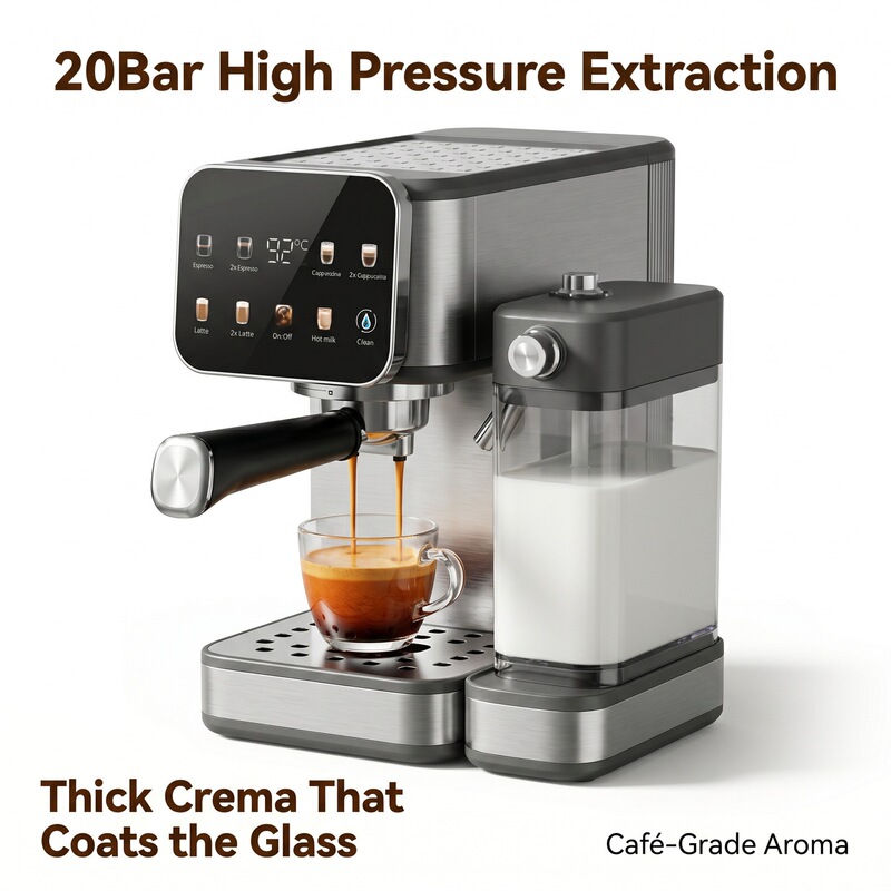 Household Multifunctional Italian-Style Coffee Machine, Semi-Automatic Small Coffee Machine, High-Pressure Extraction of Concentrated Coffee and Milk Foam Household Multifunctional Italian-Style Coffee Machine, Semi-Automatic Small Coffee Machine, High-Pressure Extraction of Concentrated Coffee and Milk Foam