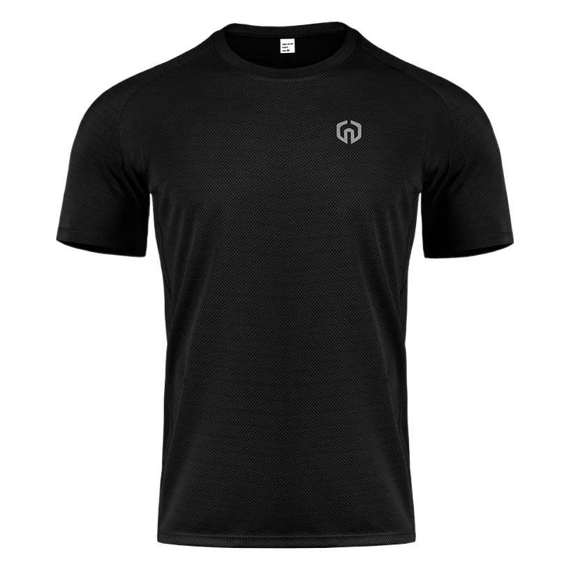 B5033 Ropa deportiva informal de manga corta para hombre, ropa de fitness de malla, camiseta holgada para baloncesto, correr al aire libre, talla grande, de secado rápido y transpirable