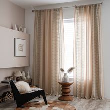 伊缦琪韵窗帘绣花棉麻美式厨房帘棉麻半遮光窗帘厂家直供