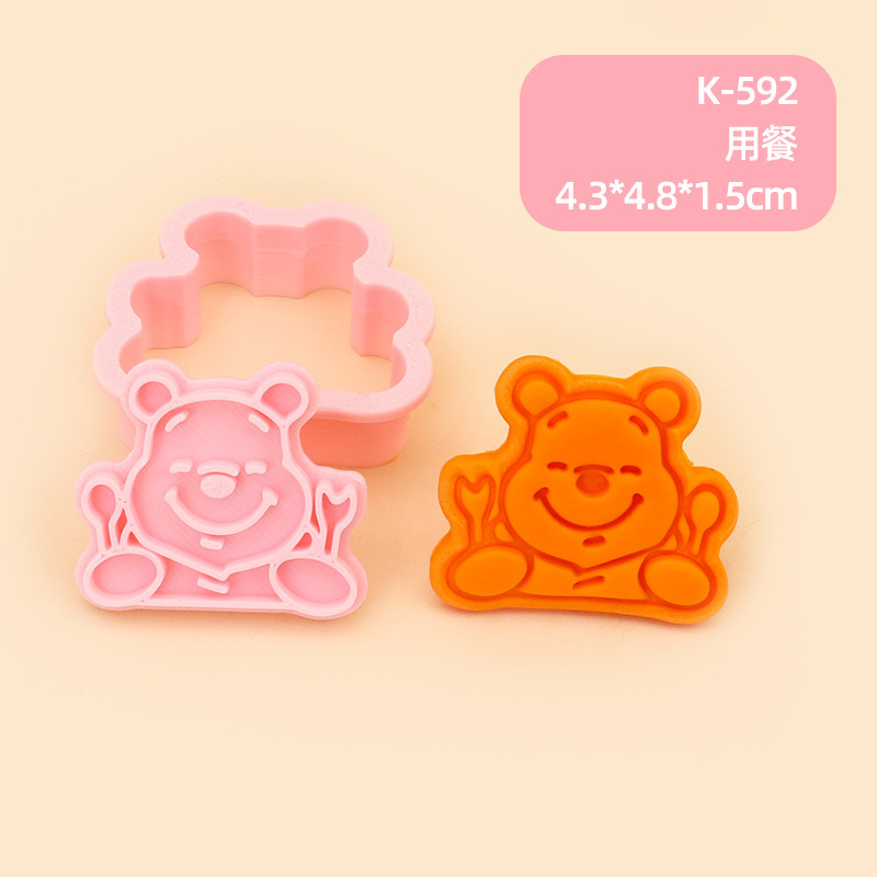 Molde para Galletas de Winnie the Pooh, Molde para Hornear de Fondant con Diseño 3D de Dibujos Animados, Molde para Decoración de Pasteles para Hacer en Casa