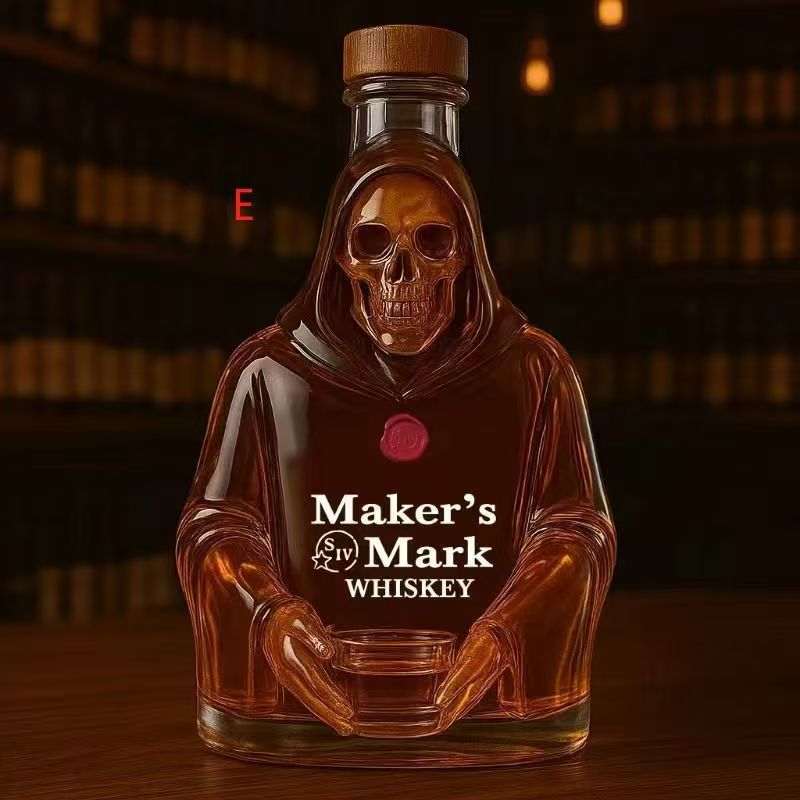 趣味威士忌酒瓶320ml明玻璃酒瓶家用高硼硅玻璃白酒红酒盛|undefined