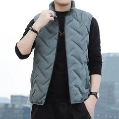 衫少服饰马甲男士秋冬季加绒加厚保暖坎肩背心加肥加大码潮流外套