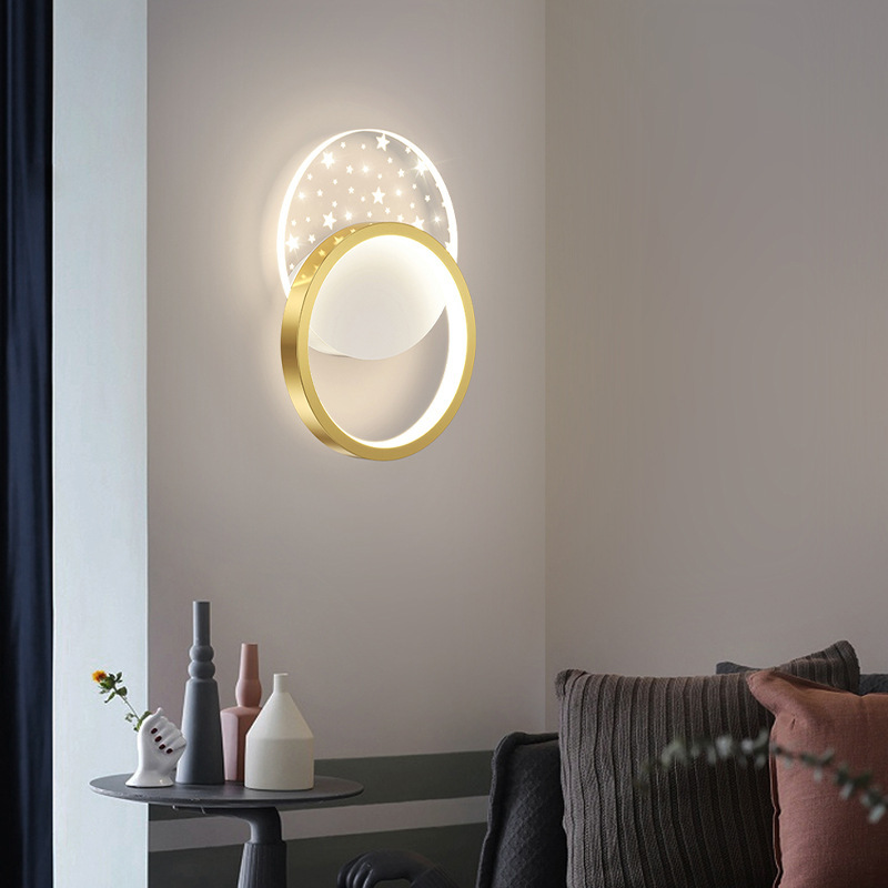 Lámpara de pared creativa, lámpara de cabecera de pasillo, lámpara de cabecera de luz moderna, lámpara de cabecera de luz nueva
