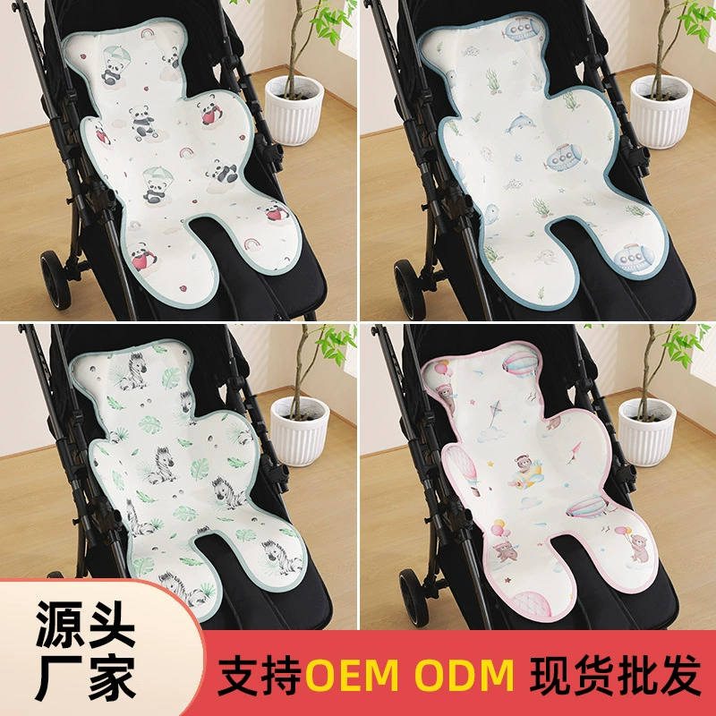 Охлаждающий коврик для детской коляски, универсальная летняя подушка из ледяного шелка для колясок, аксессуар для коляски, подушка для сиденья, охлаждающая подушка для стульчика для кормления.