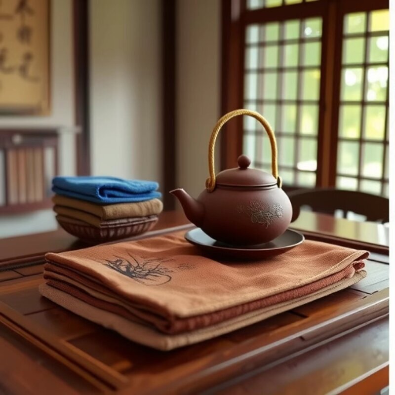 Tea Towel 30*30 Kung Fu Tea Cloth Absorbent Thickened Tea Set Towel Square Tea Table Special Tablecloth Mat Tea Table Rag