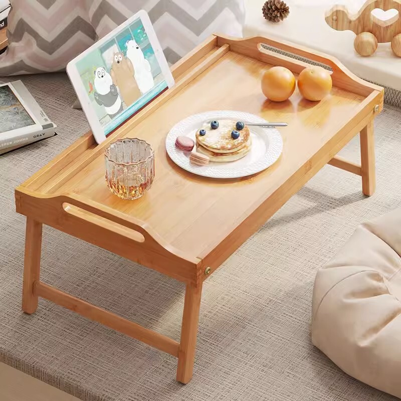 Bed computer desk notebook tablet study desk ins artistic dormitory foldable small table breakfast table bamboo