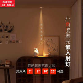 聚光射灯光束角5度8度10度嵌入式展厅餐厅玄关防眩天花灯高显色