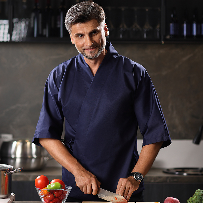 Japanese chef work clothes men's hotel Western restaurant kitchen canteen dining chef clothes long sleeve