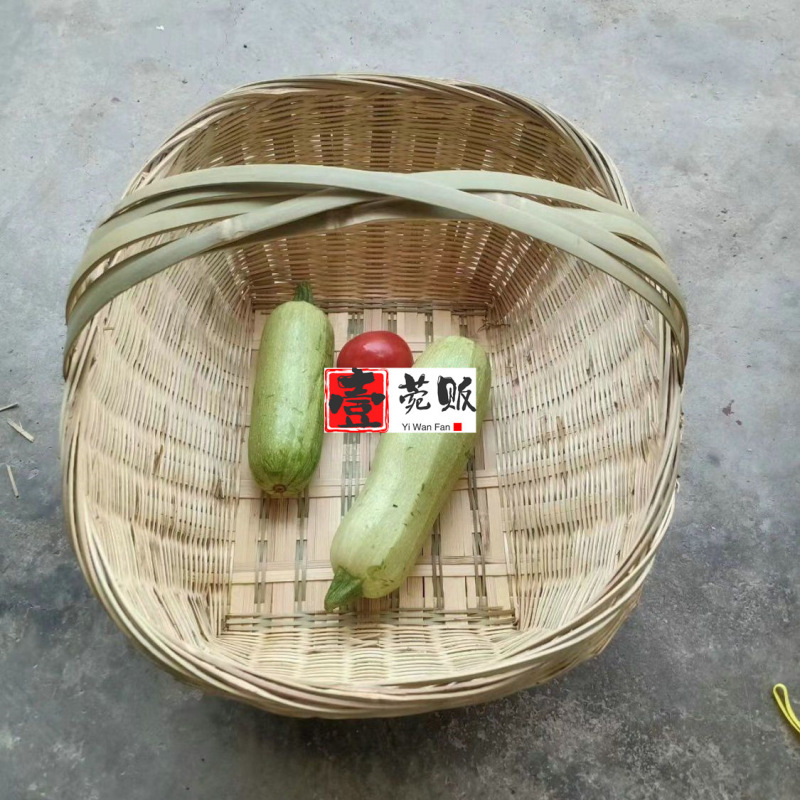 田舎の家庭用竹かご、ポータブル野菜買い物かご、手編みの卵かご、丸い竹かご、果物保存かご|undefined