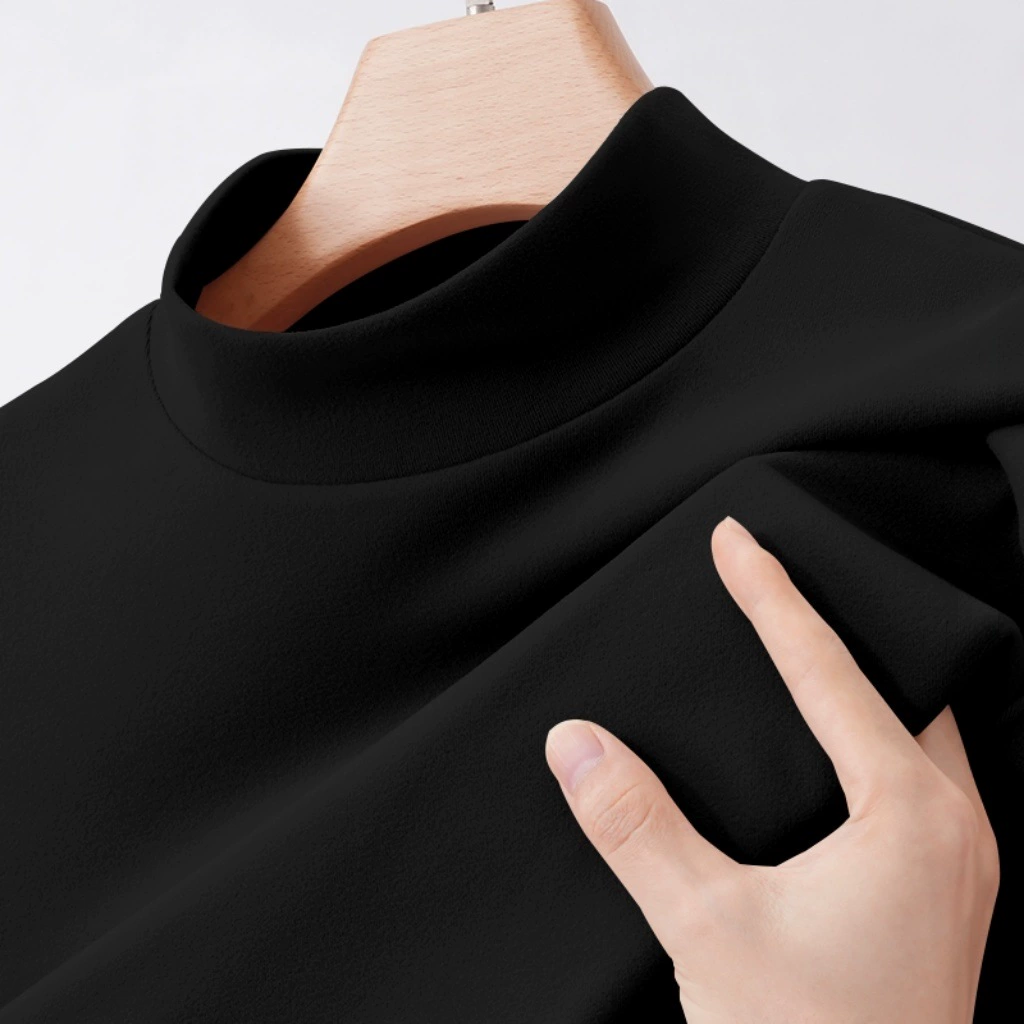 Осенние и зимние дамы с половинным воротником плюс бархатный теплый дикий тонкая нижняя рубашка