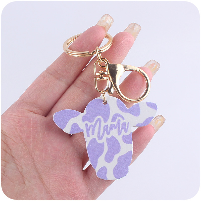 Cartoon Style Letter Wood Mother's Day Unisex Bag Pendant Keychain display picture 3