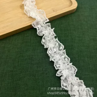 现货4cm水溶刺绣蕾丝网纱三层花边洛丽塔手工DIY头饰衣裙配饰设计