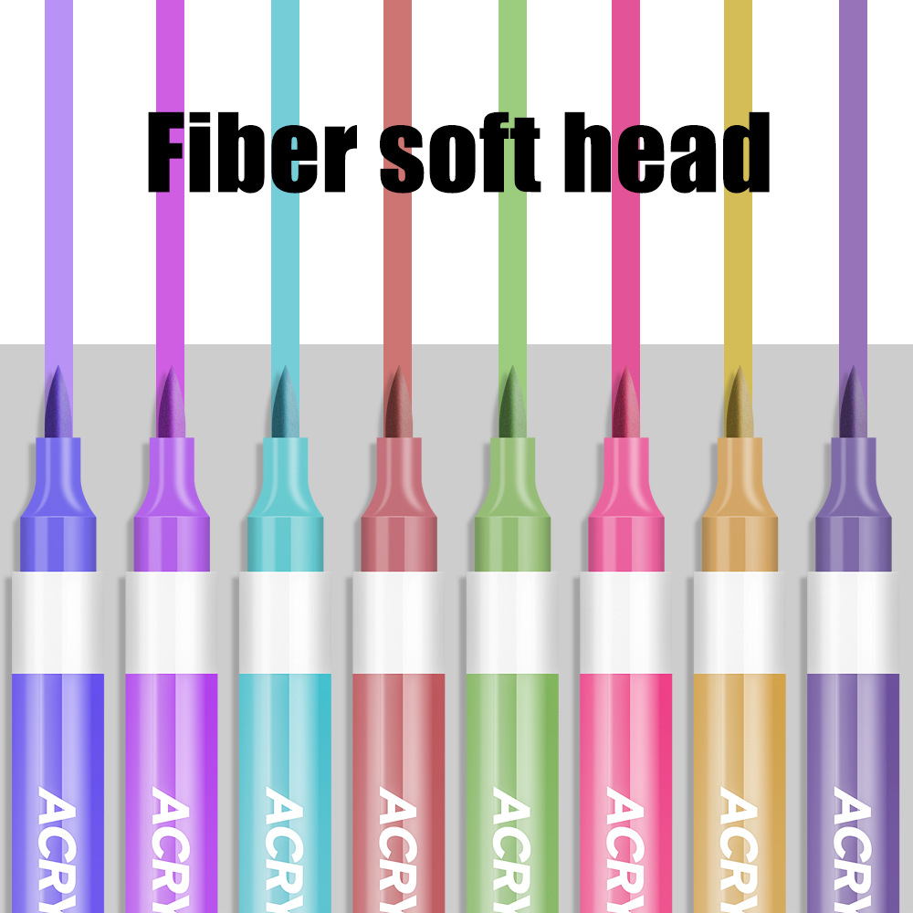 Caja de acrílico marcador de acrílico conjunto de cabeza suave pintura de los estudiantes puede plegar color fácil de lavar acuarela para niños al por mayor