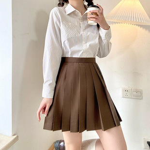 [现货批发] 纯色jk制服裙百褶裙女 校供百搭短裙半身裙a字高腰伞-阿里巴巴
