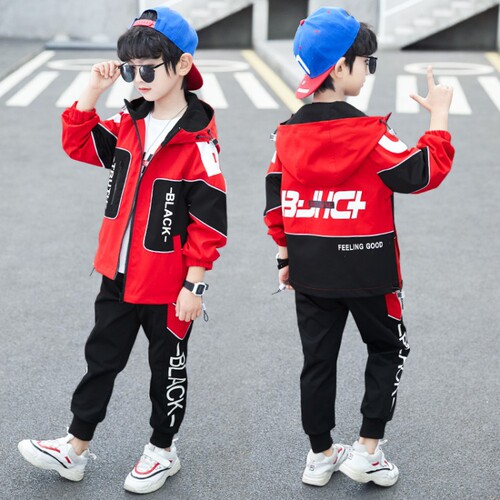 Children's Autumn Wear Boys Spring and Autumn Set 2024 New Model Middle and Big Children Boys Spring and Autumn Sports Stylish Two-Piece Set Drop Shipping