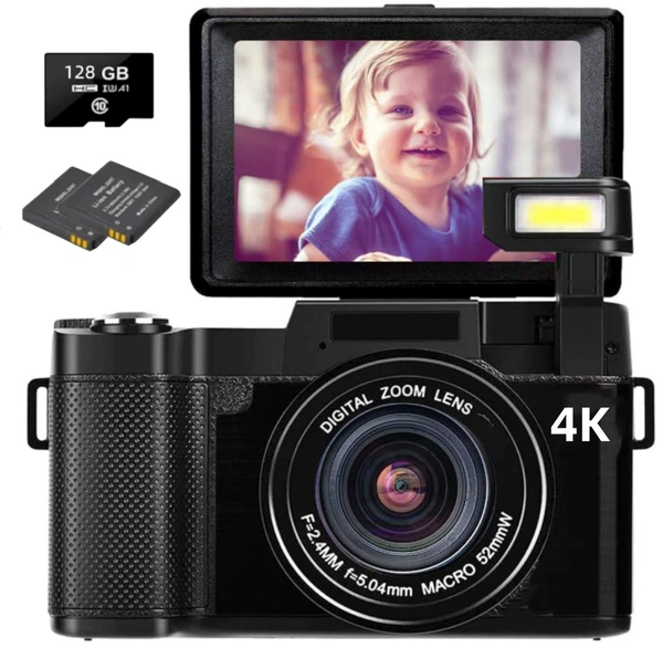 English version black standard - 4K + wide-angle lens + 128GB card + battery