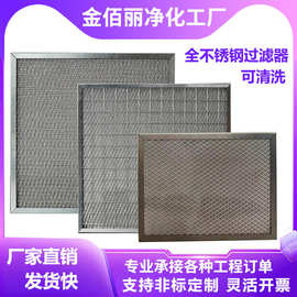 不锈钢过滤器初效板式全金属滤芯耐高温烧结厨房油烟净化器过滤网