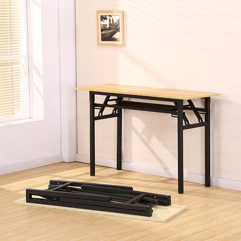 Simple folding table for training, office, and meeting purposes, modern minimalist home study outdoor rectangular computer table Simple folding table for training, office, and meeting purposes, modern minimalist home study outdoor rectangular computer table