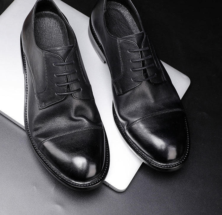 Leather outsole washed retro formal spring and autumn men low top lace-up classic shoes pointy Derby leather Shoes men shoe fashion_voghion.com