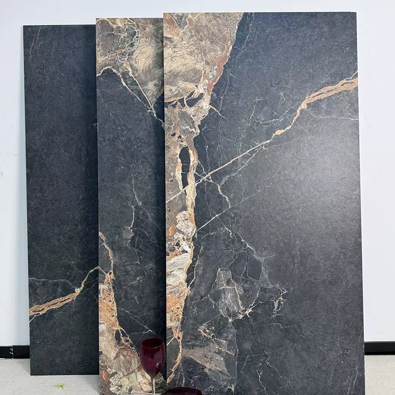 法式卫生间瓷砖600X1200銮金沙黑色地砖客厅厨房浴室别墅酒店防滑