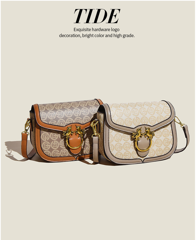 2023 Herbst Neue Live-Übertragung Beliebte Trendy Retro High-Level Umhängetasche Koreanische Satteltasche Unterarm Damentasche_voghion.com