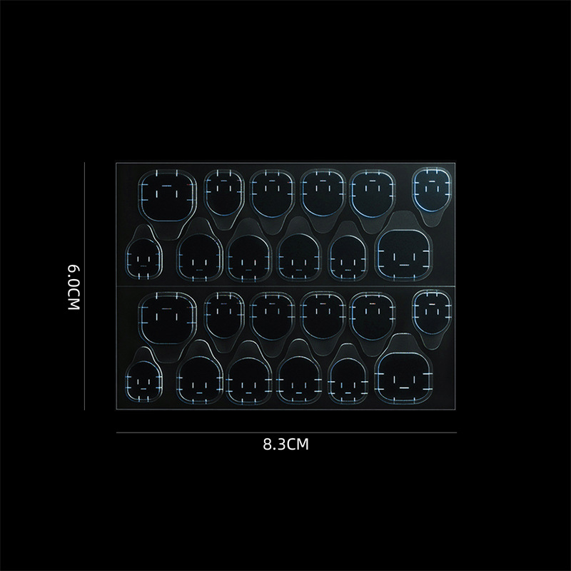 Nuevo 24-pieza azul uñas jalea pegatinas sin costuras impermeable desgaste uñas jalea pegamento adhesivo de doble cara invisible uñas belleza pegatinas