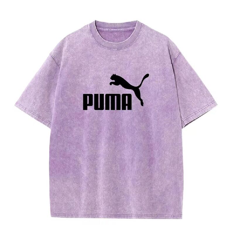 Trendy Brand Round Neck Unisex Classic Couple Summer Letter Print Loose Short-Sleeve T-Shirt for Men