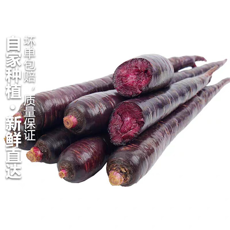 Shandong Specialty Purple Fruit Carrot, Fresh for Eating Raw, Anthocyanin-Rich Thumb Carrot, Purple-Skinned Seasonal Vegetable