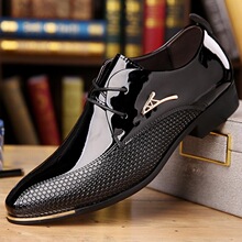 U 73002 Pointed Retro Leather Lace Up Dress Shoes ����ϵ��Ƥ