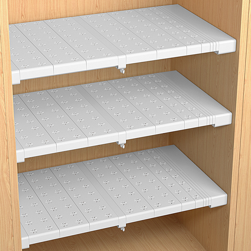 Wardrobe Layered Partition Cabinet Nail-free Storage Rack Cabinet Telescopic Partition Rack Dormitory Storage Finishing