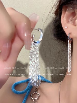 滾燙星河~流蘇長款耳環小眾設計耳釘女高級感輕奢耳飾2023新款潮