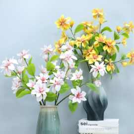 仿真花木兰花玉兰花PU手感假花干花花束餐桌客厅插花装饰摆件摆设