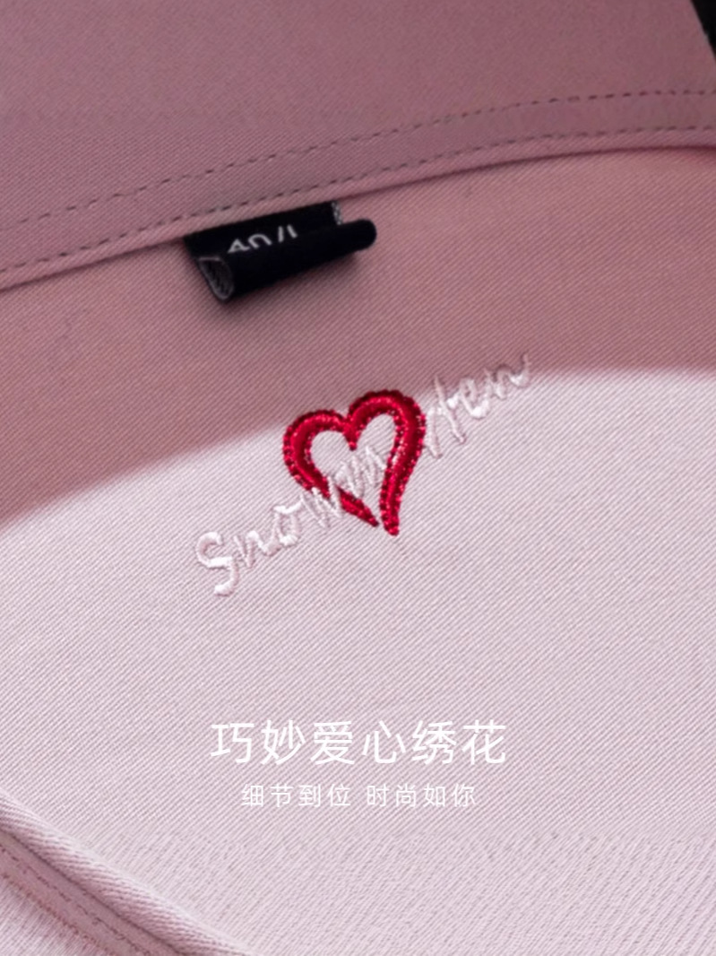 Hurón de los hombres amor bordado Rosa camisa de manga larga de los hombres slim fit no planchado novio dama de honor camisa de la boda de los hombres