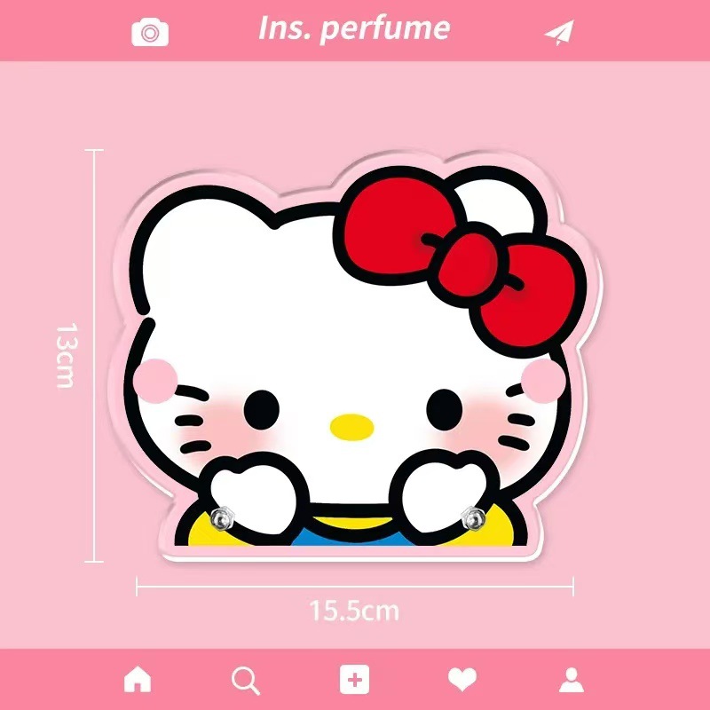 Pequeño libro rojo con el mismo estilo Sanrio kt cat Pacha marco de almacenamiento de gafas de perro lindo adorno de escritorio acrílico de alto valor image 6