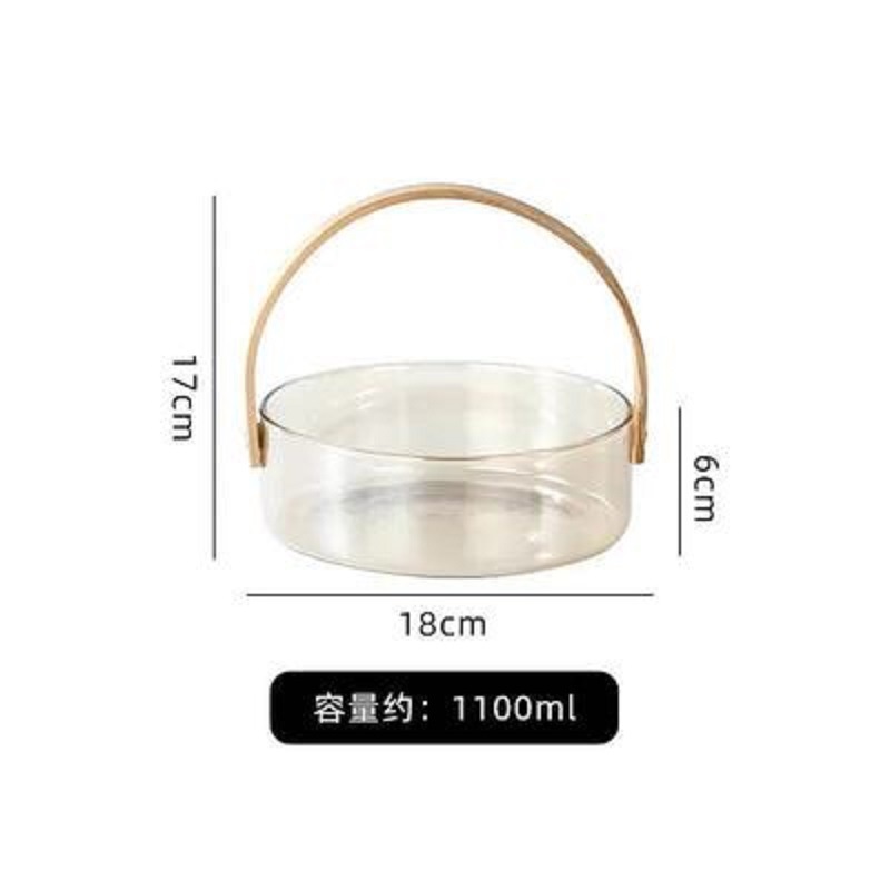 Cesta de fruta de lujo ligero plato de fruta de vidrio portátil sala de estar ensalada de dulces tazón plato de merienda hogar neto cubo de vino de fruta roja