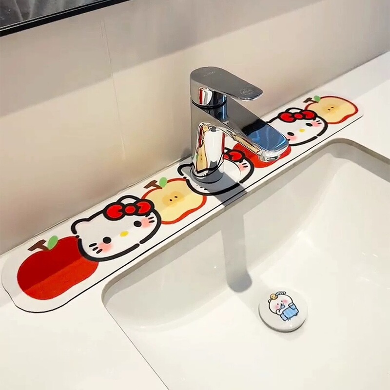 卡通卫生间硅藻泥沥水垫洗手台水龙头吸水垫水池防溅垫现货批发|undefined