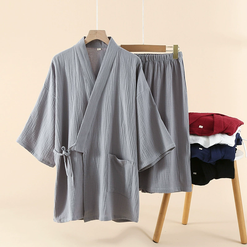 Пара креп шорты с короткими рукавами кимоно весна и лето тонкое шифрование